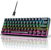 Sounix Gaming Keyboard - 60% Mechanisch Qwerty Gaming Toetsenbord - Niet gebruikt voor PS4/PS5 - 64 keys - 18 RGB Effect - US Qwerty - Zwart