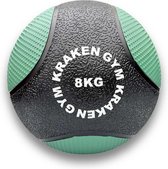 KRAKEN Médecine-ball 8 kg | Vert noir | Caoutchouc Premium | Médecine-ball | Poignée de secours | Formation polyvalente | Force, équilibre et Core