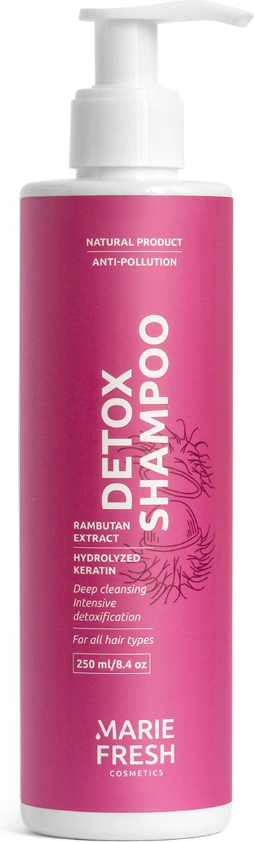 Marie Fresh Cosmetics Detox shampoo - Natuurlijke shampoo - Diep reinigend shampoo - Langdurige frisheid - Alle haartypes - 250 ml