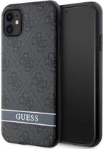Guess 4G Printed Stripe Back Case - Geschikt voor Apple iPhone 11 (6.1") - Grijs