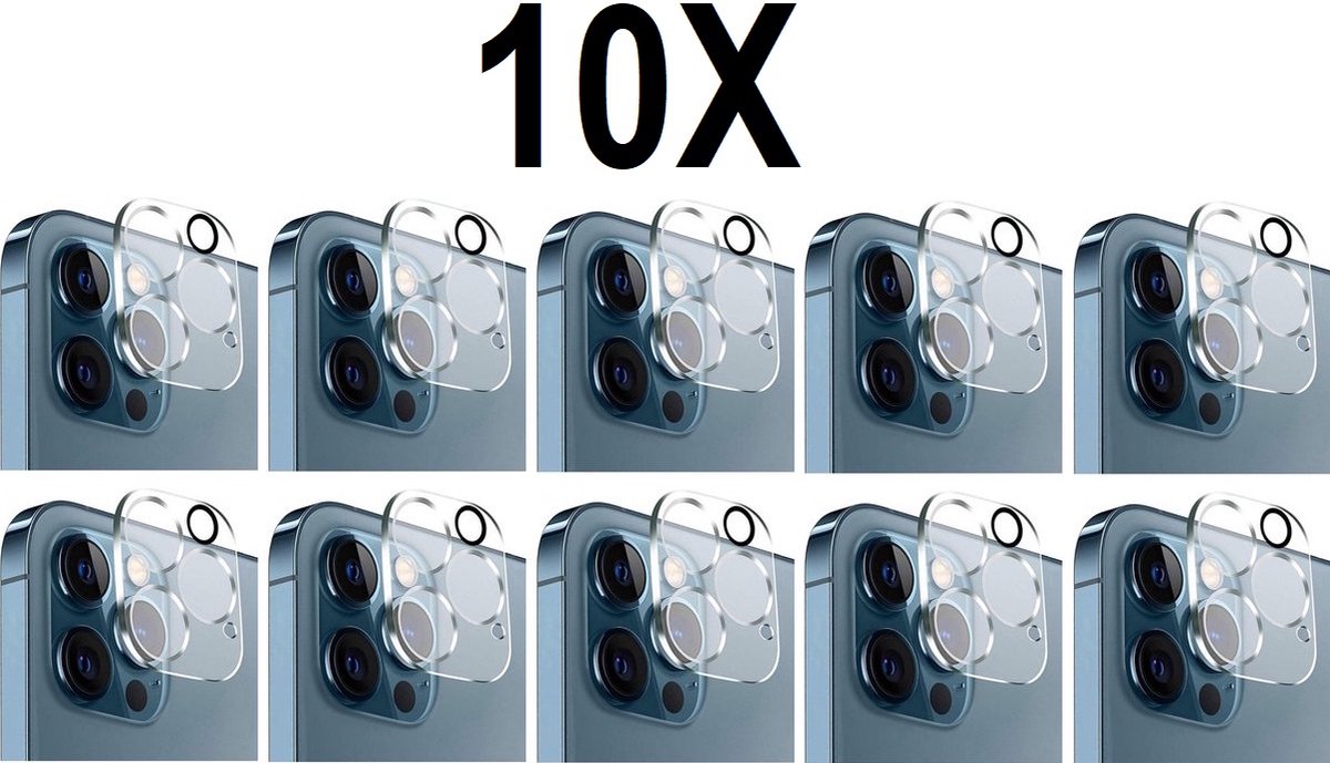 Screenz® - Camera lens protector geschikt voor iPhone 15 Pro/15 Pro Max - Tempered glass camera protector geschikt voor iPhone 15 Pro/15 Pro Max - Beschermglas - Screenprotector - 10 stuks - Voordeelverpakking