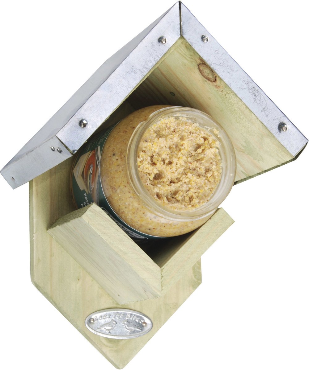 Best for birds Pindakaaspothouder - Pindakaaspothouder - Hout - 15x13x20cm