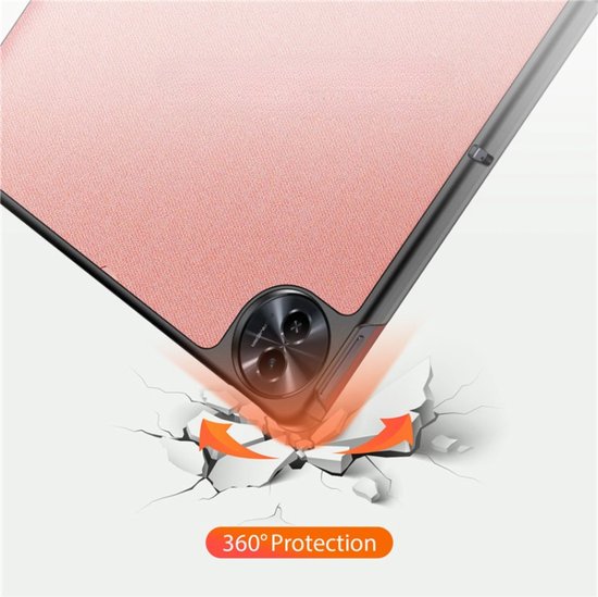 Dux Ducis - Housse de tablette adaptée à OPPO Realme Pad 2 - 11,5 pouces - Série Domo - Book Case à trois volets - Rose