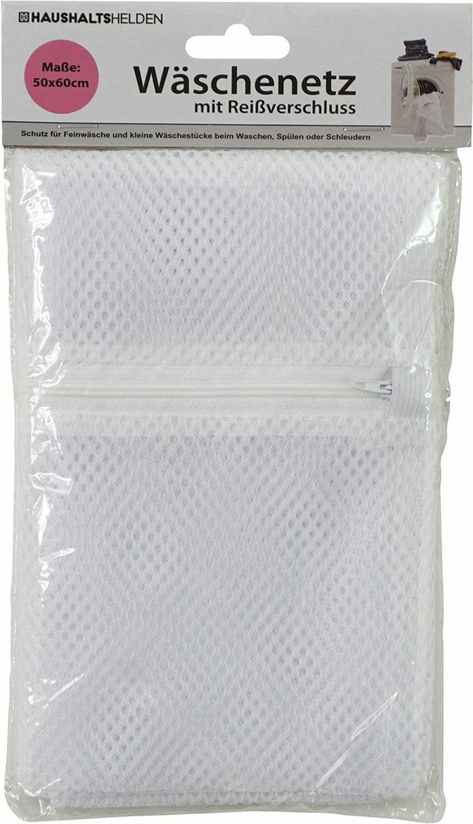 Goedkoopste Haushaltshelden Waszak voor kwetsbare kleding wasgoed/waszak - wit - large size - 50 x 60 cm