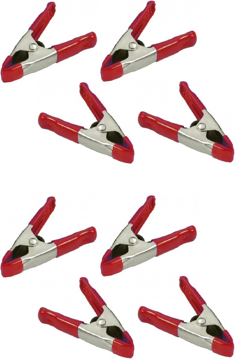 Doratex Zeilklemmen/veerklemmen - 8x - staal - 5 cm - mini lijmklemmen