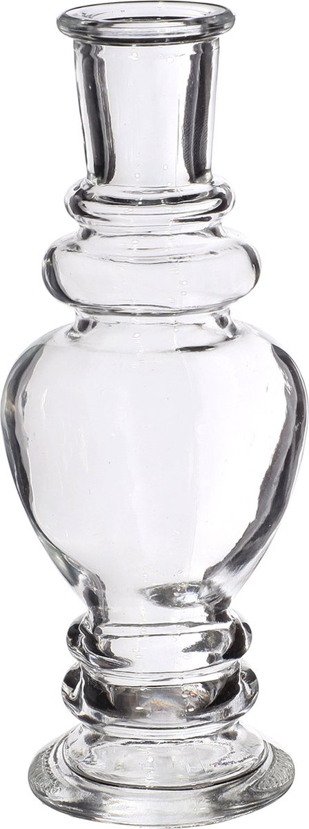 Ideas 4 Seasons Bloemenvaas Venice - voor kleine stelen/boeketten - gekleurd sierglas - helder transparant - D5.7 x H15 cm