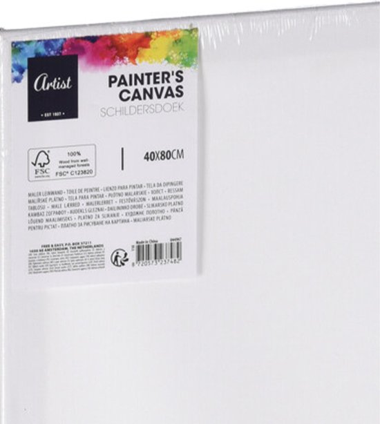 Arteza Groot canvas-doek van 61 x 91,4 cm, Twee geprepareerde