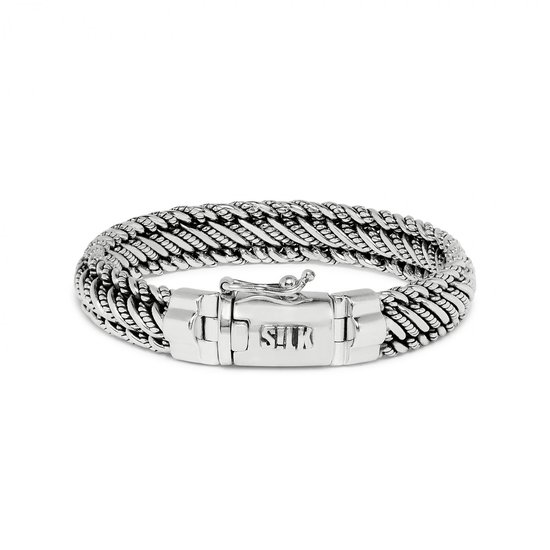 SILK Jewellery - Zilveren Armband - Weave - 738.22 - Maat 22
