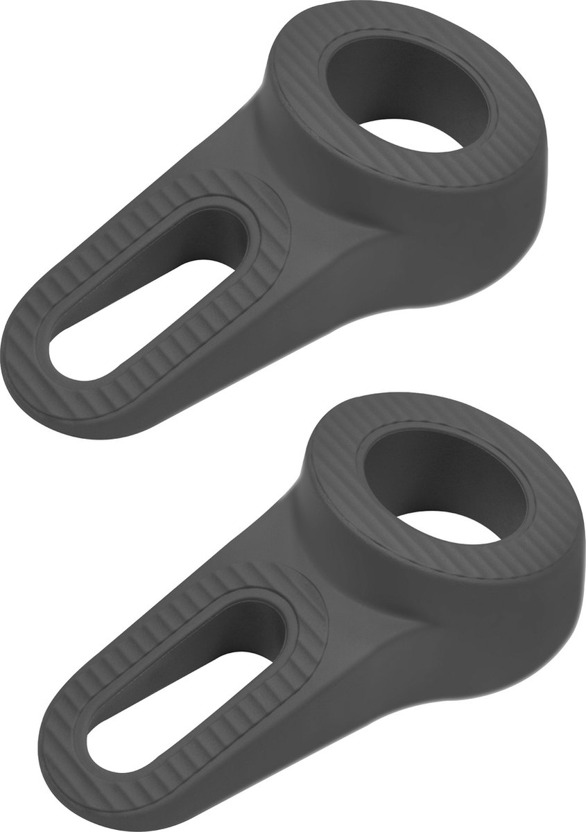 Deltafix Block it Deurwig - 2x - zwart - TPE kunststof - 12 x 3,8 cm - deurstopper
