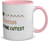 Akyol - my bonuszus is the cutest koffiemok - theemok - roze - Zus - schattige bonuszus - verjaardagscadeau - verjaardag - cadeau - cadeautje voor zus - zus artikelen - kado - geschenk - gift - 350 ML inhoud