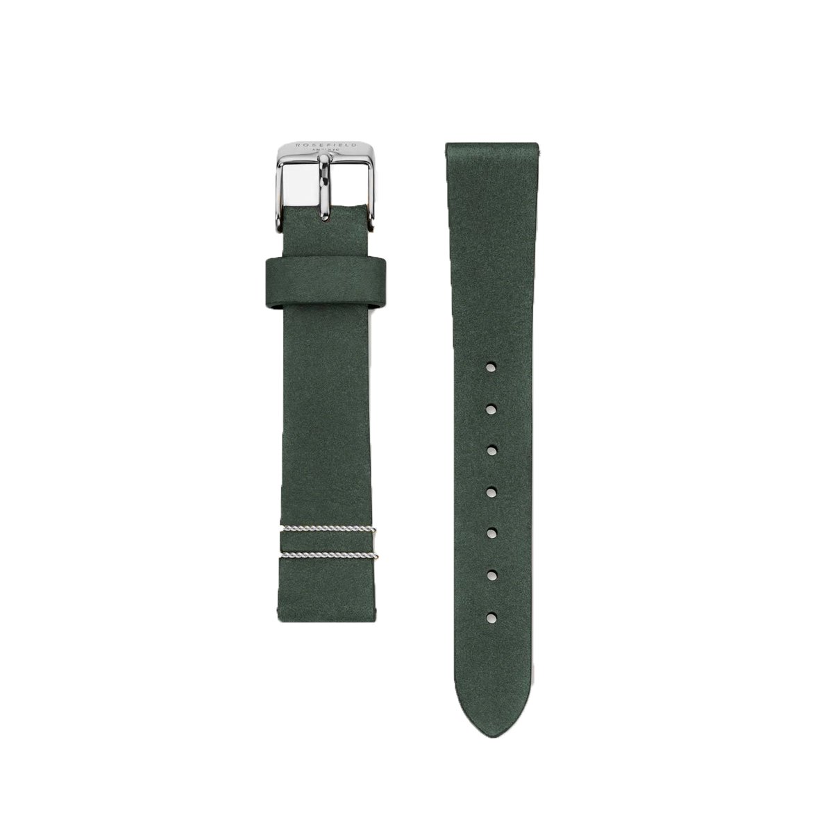 CO88 Collection 8CS-10005 Leren Horlogeband - 18mm Aanzet - Gesp - 20cm Totaal lengte - Groen - Staal