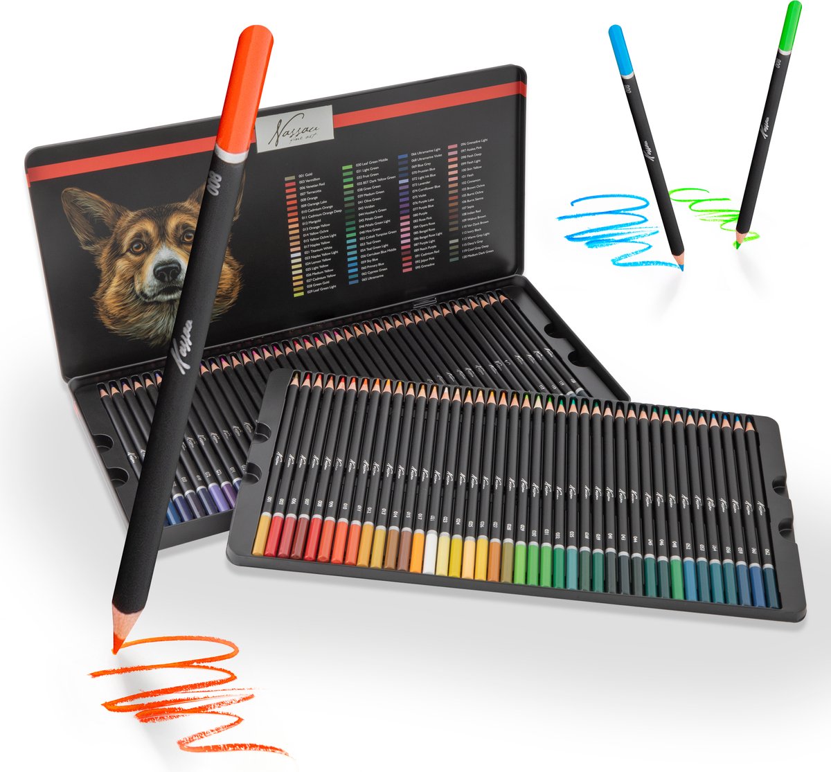 Nassau Fine Art Professional Set de 80 Crayons de couleur