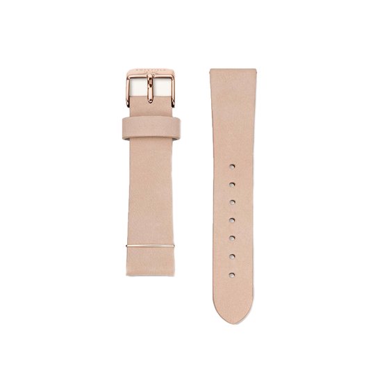 CO88 Collection 8CS-10012 Leren Horlogeband - 18mm Aanzet - Gesp - 20cm Totaal lengte - Leder - Licht Roze - Rose Staal