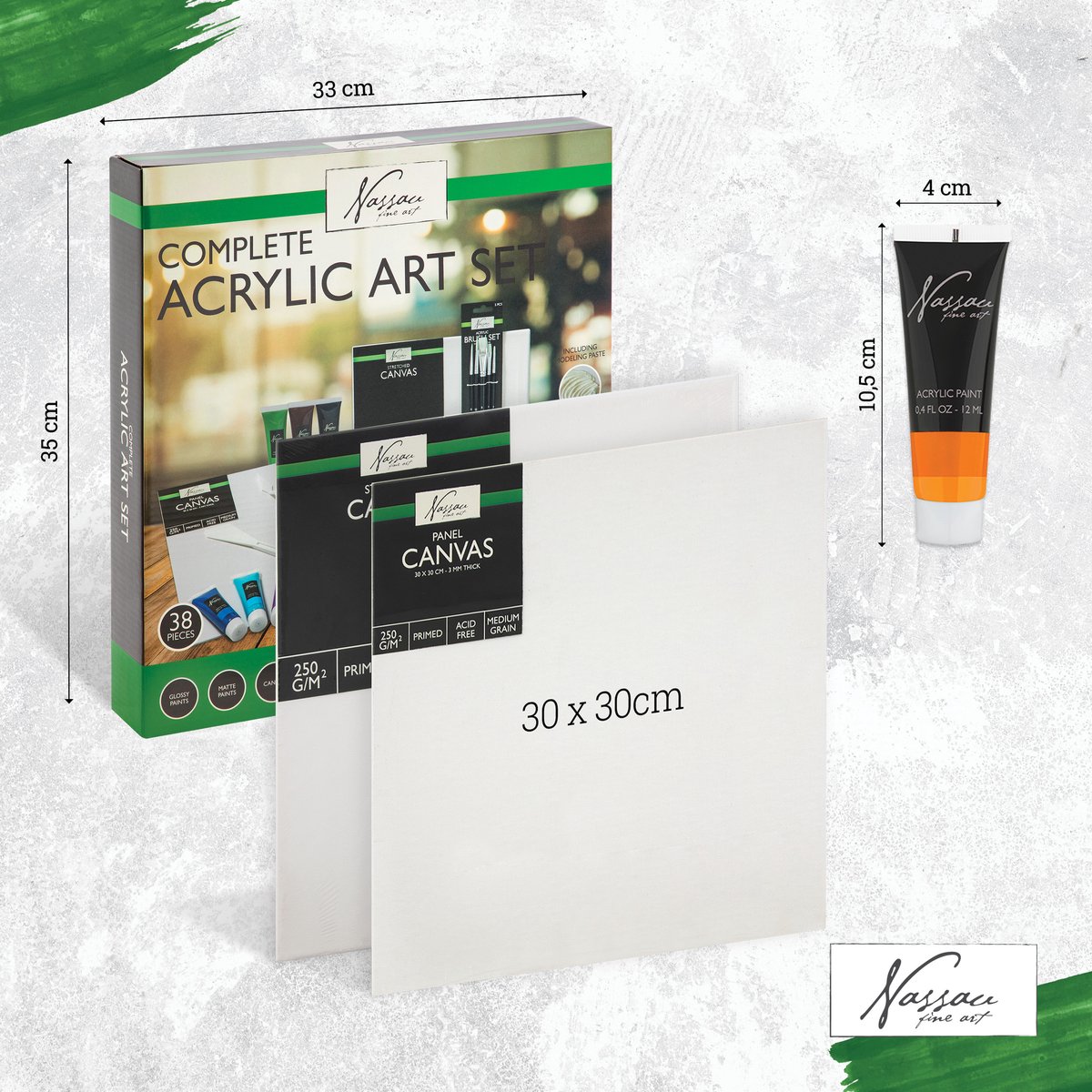 Acrylverf Set 38pcs - Starterset - Acrylverf - Penselen - Canvasdoeken - Modelleerpasta - Paletmessen - Acrylverf Marker Zwart - Geschikt voor hobbyartiest en ervaren kunstenaar — afbeelding 7