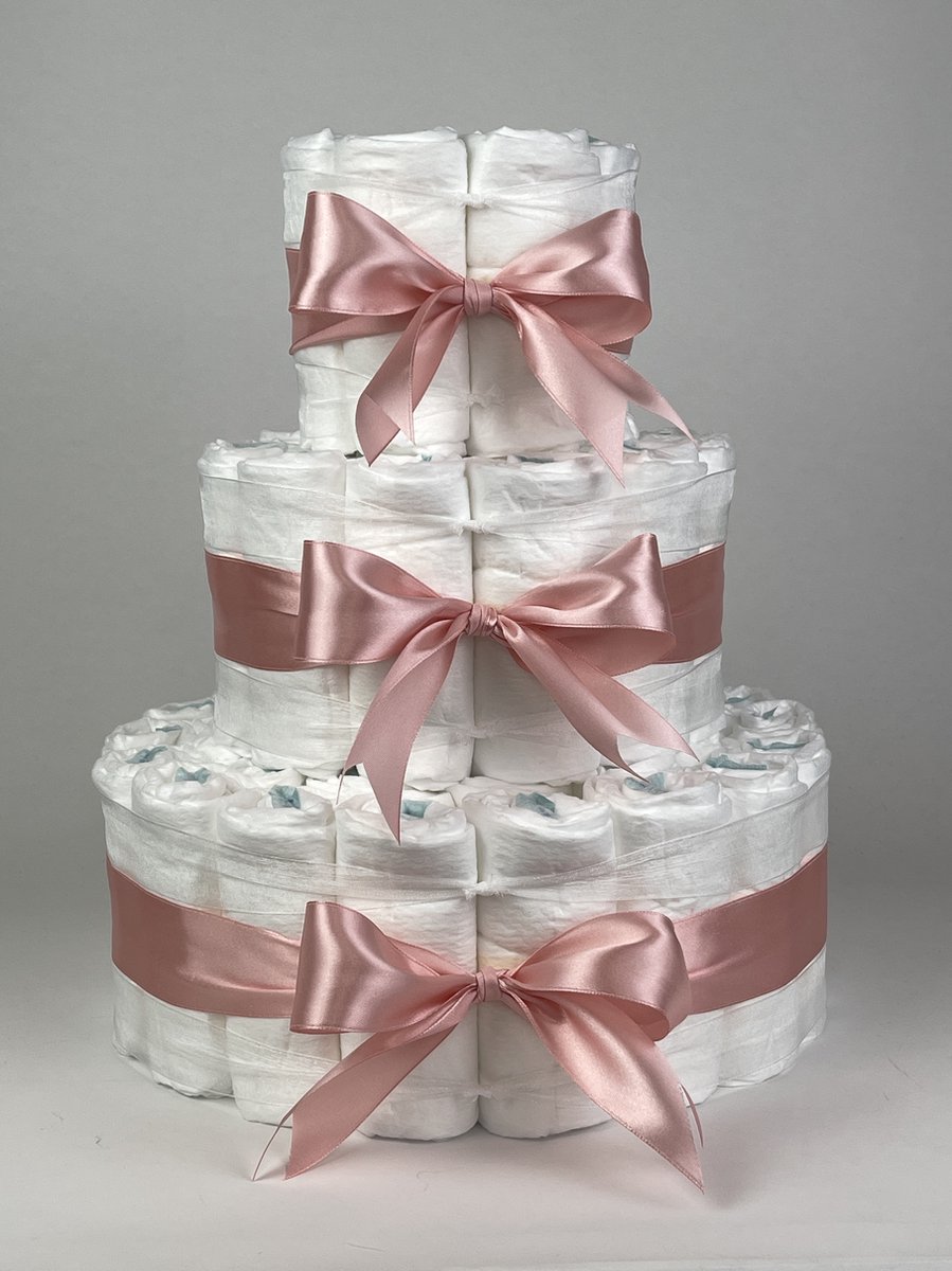 Goedkoopste Chouette-Chouette | Luiertaart Meisje | Kraamcadeau | Geboorte Meisje | Babyshower | Basic 64 donker Poeder Roze