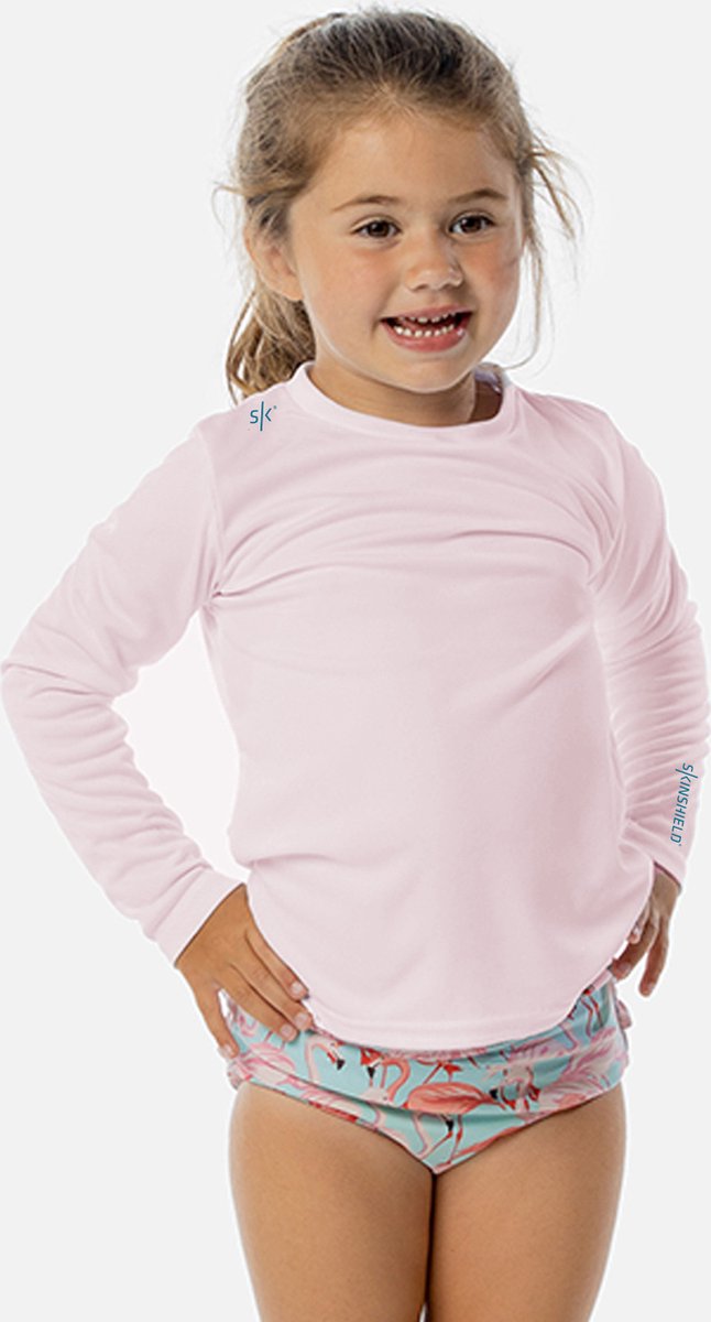 Skinshield by Vapor Apparel UPF 50+ UV-zonbeschermend Toddler performance T-Shirt Unisex Blossom lange mouwen /110 4T Roze