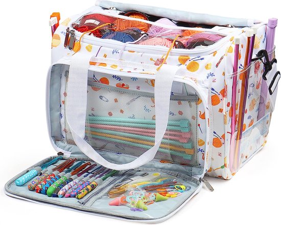 Sac Organisateur Pour Fil à Tricoter - Portable, Imperméable, Avec œillet Pour Fil - Pour Crochet, Tricot