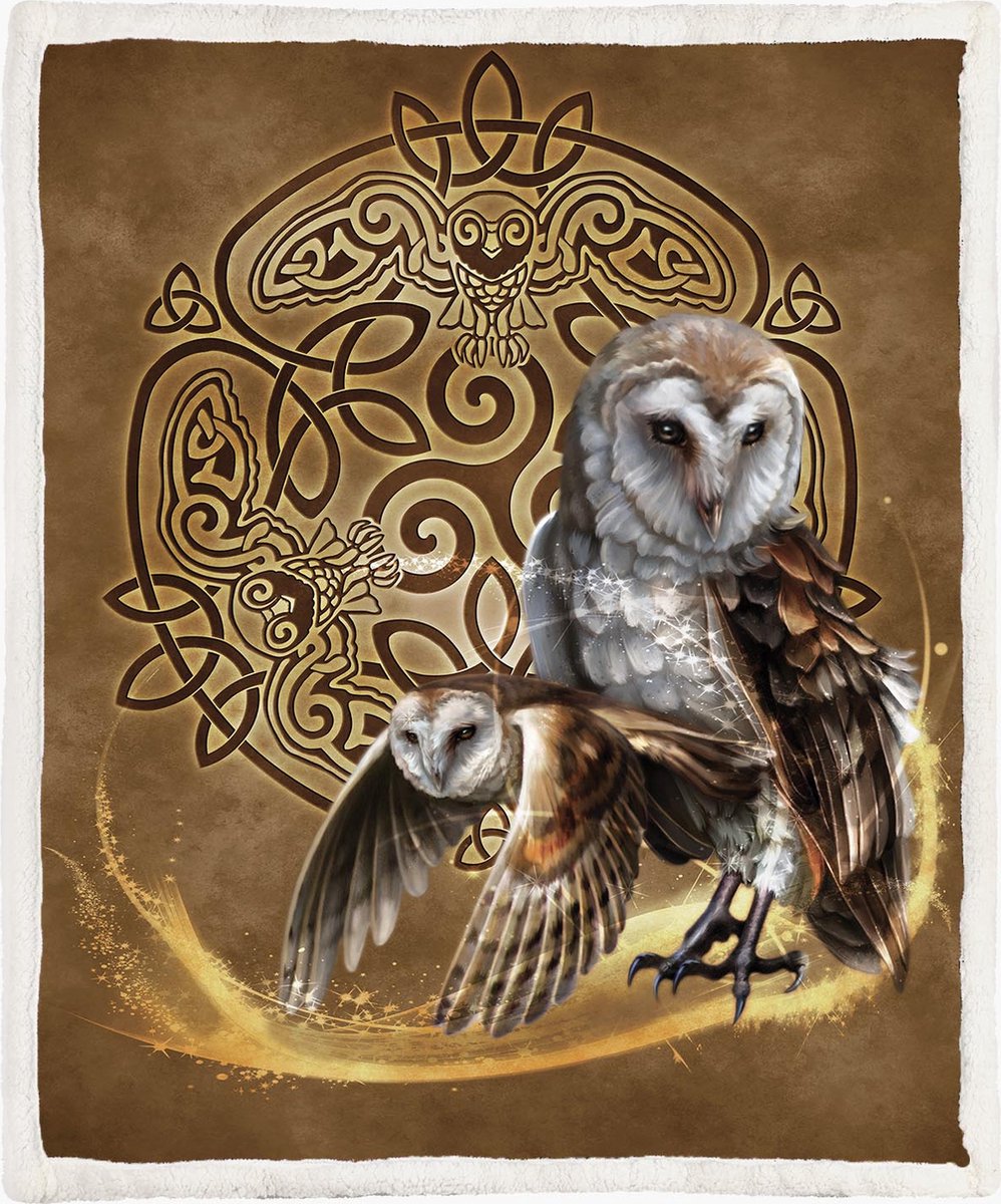 The Coloured House Uilen Fleece Deken 150*200cm Celtic Owl Multicolor