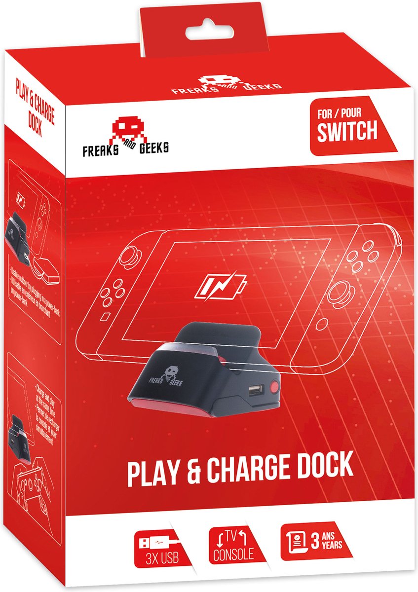 Dock et Stand 2 en 1 - Support Recharge + Connexion TV - Noir pour Nintendo  Switch