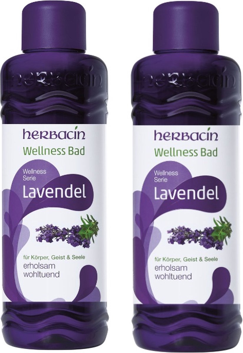 Herbacin Wellness Bad Lavendel 2 x 1 liter badschuim voordeelverpakking - Lavendelgeur - Lavender - Kruidenbadschuim - Kruidenbad - Vegan