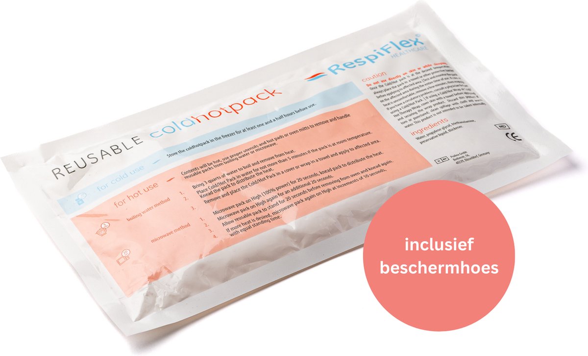 Goedkoopste Respiflex herbruikbaar koud of warm kompres 2 stuks – warmte- en koudetherapie - inclusief gratis cover met velcro band