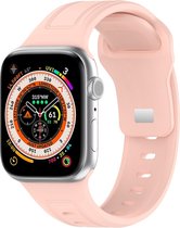 Siliconen bandje - geschikt voor Apple Watch series 1/2/3/4/5/6/7/8/9/SE/Ultra/Ultra 2 met case size 42 mm / 44 mm / 45 mm / 49 mm - roze