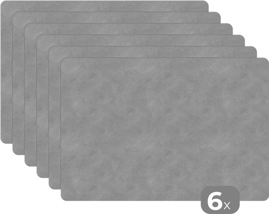 Napperons de table - Cuir - Grijs - Set de table - Table - 45x30 cm - 6 pièces - Dessous de table
