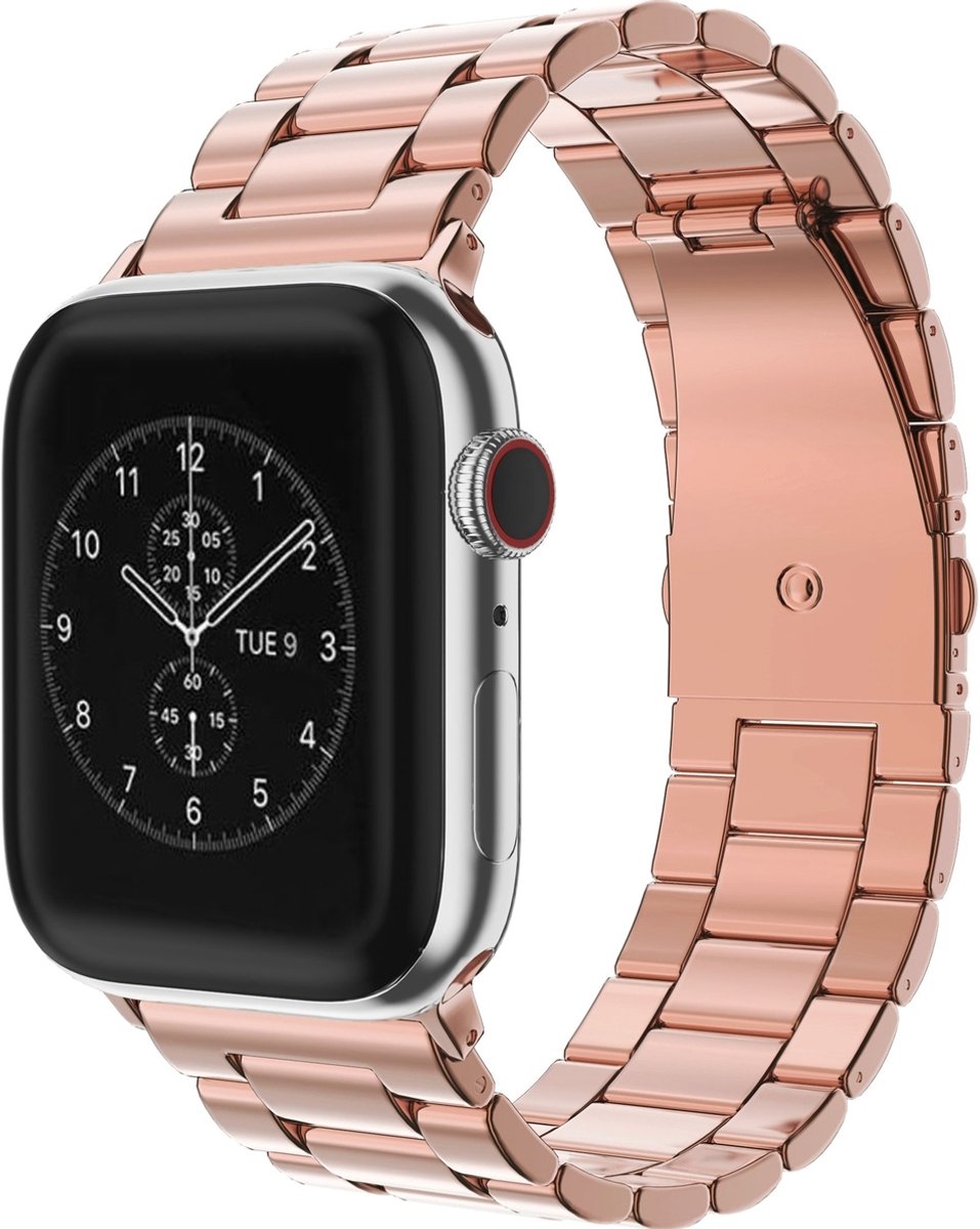 Mobigear Link - Apple Watch Series 1 (42mm) Bandje Staal Vlindersluiting - Roségoud