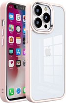 Hoozey - Hoesje geschikt voor Apple iPhone 15 - Clear Case - Licht Roze