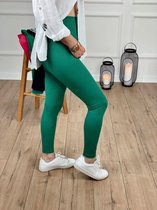 Geribbelde legging High waist | Groen