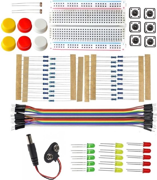 Foto: Elektronica starter kit voor arduino breadboard jumper wires leds weerstanden