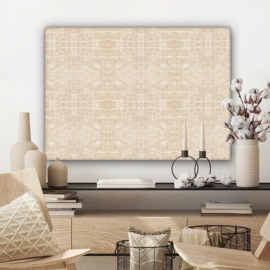 Canvas Schilderij Inductie beschermer - Leer - Structuur - Dierenhuid - 80x60 cm - Wanddecoratie