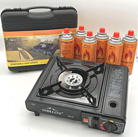 Borvat® | Draagbare Gasfornuis | Camping Kookstel | Inclusief 12 Gasflessen | Gas Stove Gasfornuis Kooktoestel Outdoor Borvat® | Draagbare Gasfornuis | Camping Kookstel | Inclusief 12 Gasflessen | Gas Stove Gasfornuis Kooktoestel Outdoor