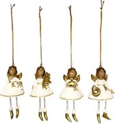 Home Society - Set/4 - Ornament Angel Dulce - Wit/Goud