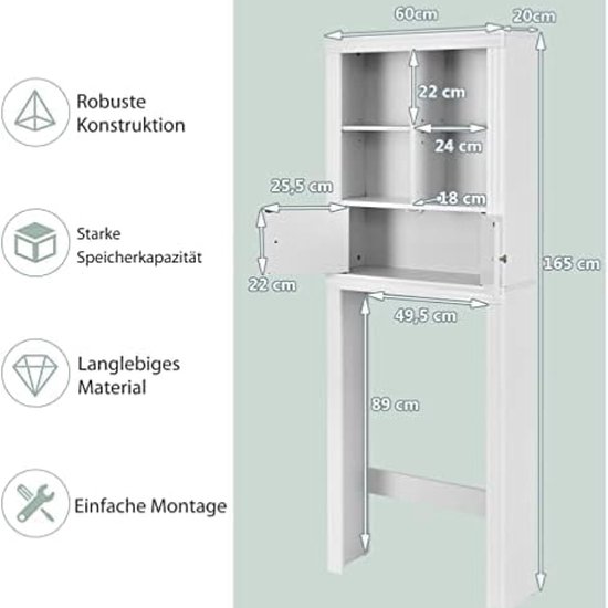 GIANTEX Toilet rack, 4-level bathroom shelf, space saving GIANTEX Toilet rack, 4-level bathroom shelf, space saving