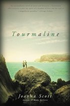 Couverture du livre Tourmaline de Joanna Scott, avec deux personnages sur un rocher au bord de la mer, le titre et le nom de l'auteur.