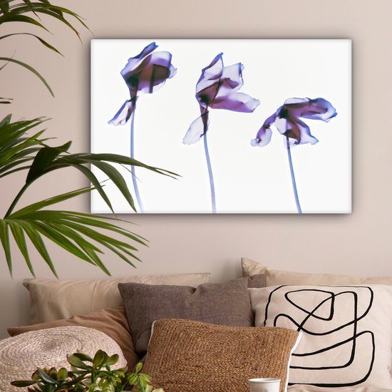 Tableau sur toile Trois Iris - 90x60 cm - Décoration murale
