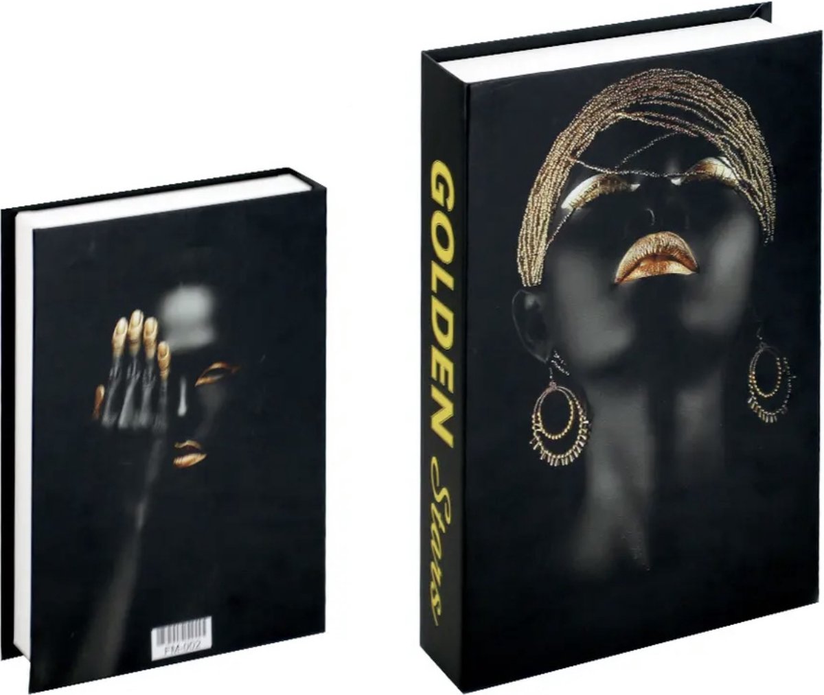 Opberg boek - Golden - zwart en goud - Opbergbox - Opbergdoos - Decoratie woonkamer - Boeken - Nep boek - Opbergboek