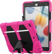 Tablet Beschermhoes geschikt voor Apple iPad 7/8/9 (2019-2020-2021) | 10.2 inch | Volledig bescherming | Kindvriendelijk Cover | Hoes voor Kinderen met Standaard | Robuust Hoes - Roze