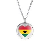 Ketting Glas - Hart Vlag Ghana