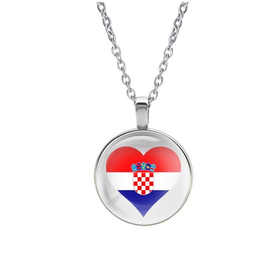 Ketting Glas - Hart Vlag Kroatië