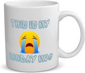 Akyol - this is my monday mug koffiemok - theemok - Quotes - maandag - dit is mijn maandag mok - verjaardagscadeau - kado - gift - geschenk - huil emoji - 350 ML inhoud