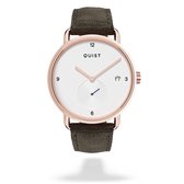 QUIST - Lott dameshorloge - bruin suede - roségoud - zilverwit - 36mm