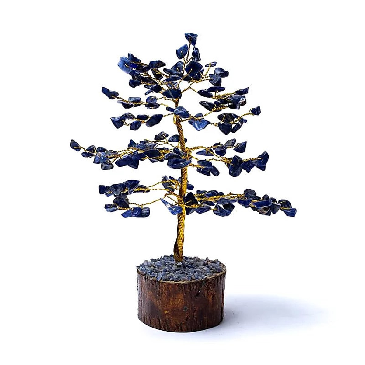 Edelsteenboom - Sodaliet - Keel - Voorhoofd - 5e en 6e chakra - Decoratie - ong.18 cm - Luxe