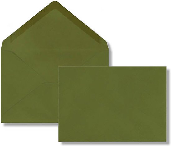 50x Enveloppe colorée - 16-70 VERT OLIVE - 90 grammes - 120 x 176mm
