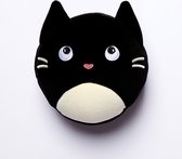 Oreiller de voyage et masque de sommeil – Relaxeazzz Feline Fine Round – Noir et blanc – 16,5 x 13,5 x 10,5 cm/15 x 28 x 7 cm.
