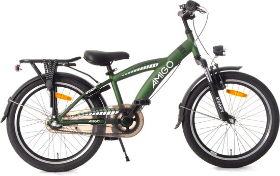 AMIGO Roady Vélo pour enfants - Vélo pour garçons de 20 pouces - 3 vitesses - avec suspension avant et frein à rétropédalage - Vert
