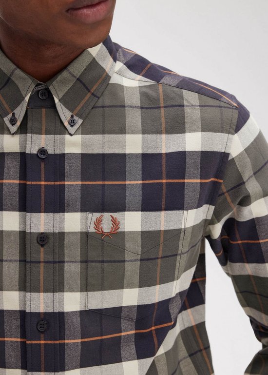 Fred Perry Chemise tartan brossée - vert champ
