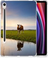 Tablet Backcover Geschikt voor Samsung Galaxy Tab S9 Cover met Foto Super als Cadeau voor Oma Koe met doorzichte zijkanten