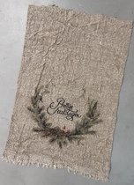 Shabby-Doek-Kerstmis-Kerst-Kerstkrans-Linnen-Stoer-Sober-Landelijk